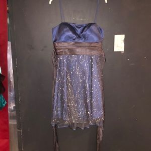 Formal blue and grey dress